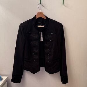 White House Black Market Black Embroidered Blazer